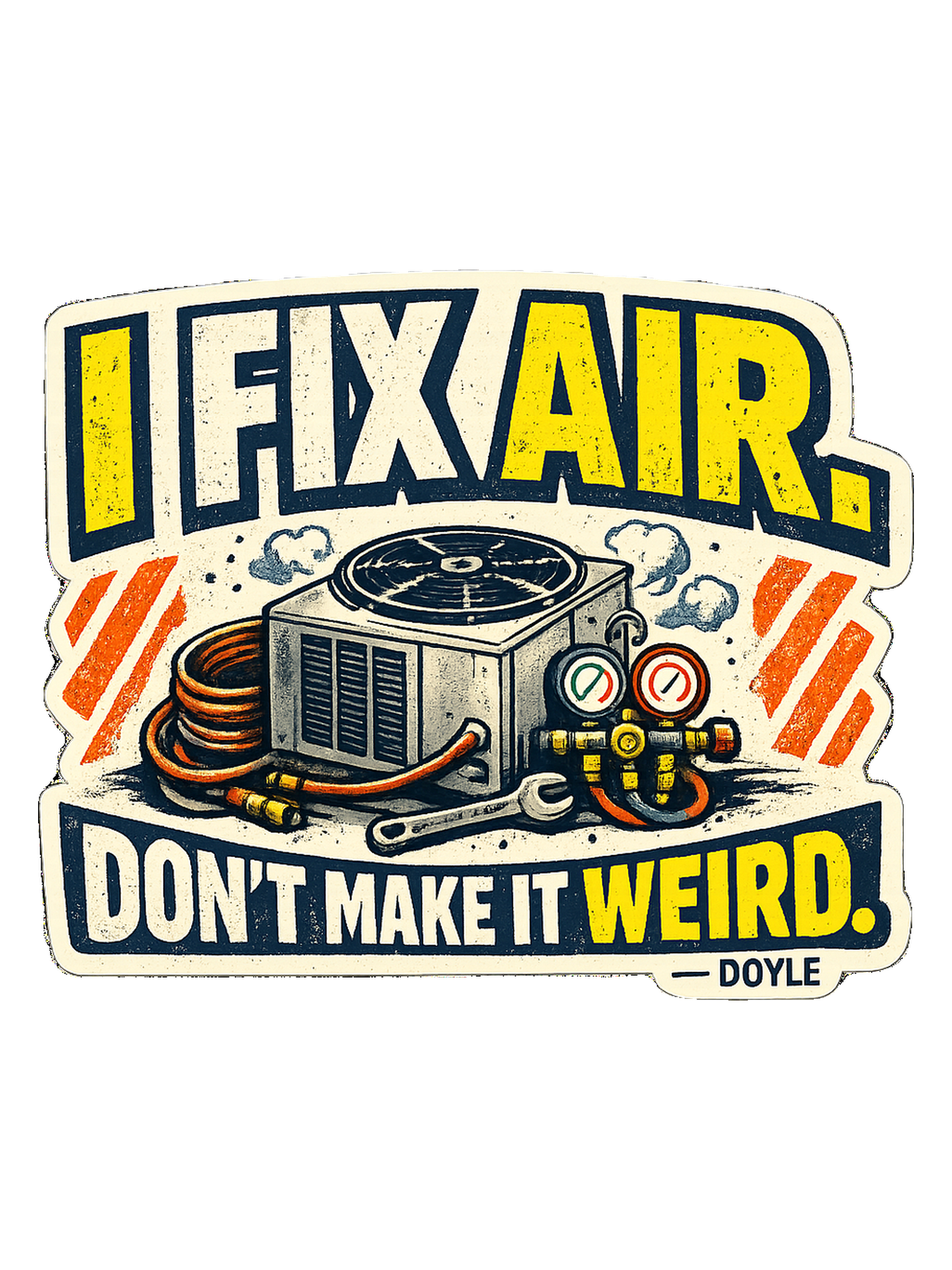 A gritty workwear HVAC tee for the tech everyone calls when the air gets weird.