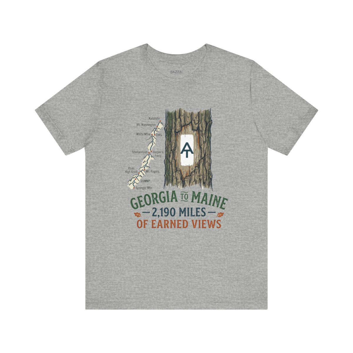 Appalachian Trail T-Shirt — Georgia to Maine, on Foot — trail t-shirt design