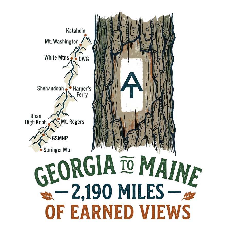 Appalachian Trail T-Shirt — Georgia to Maine, on Foot