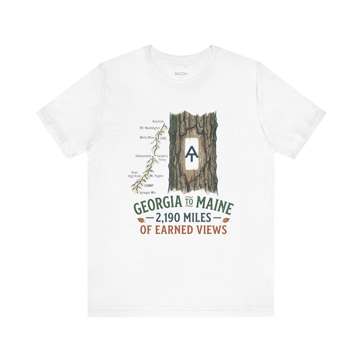 Appalachian Trail T-Shirt — Georgia to Maine, on Foot — trail t-shirt design