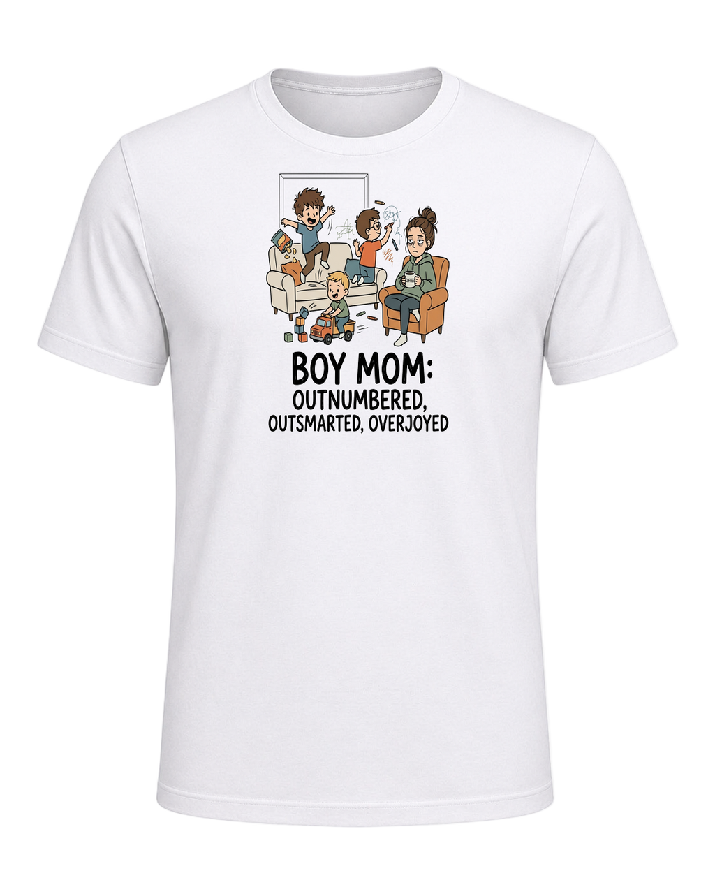 Boy Mom Humor — White