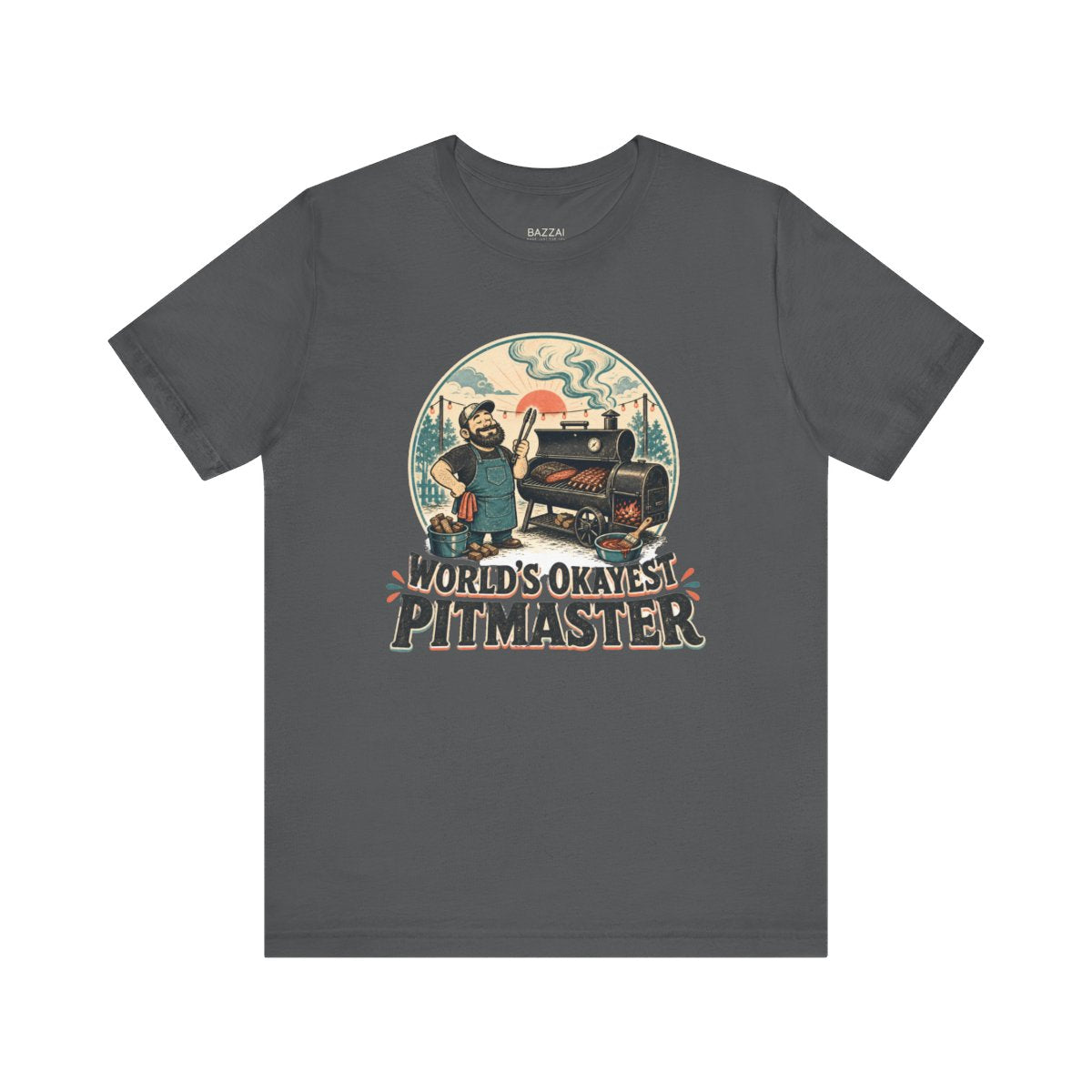 Funny BBQ Gift T-Shirt — World's Okayest Pitmaster — t-shirt design
