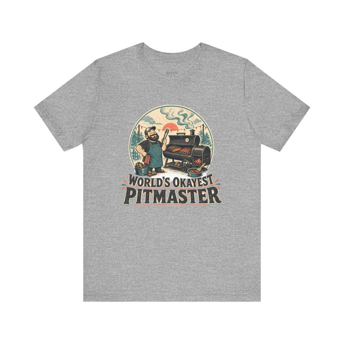 Funny BBQ Gift T-Shirt — World's Okayest Pitmaster — t-shirt design