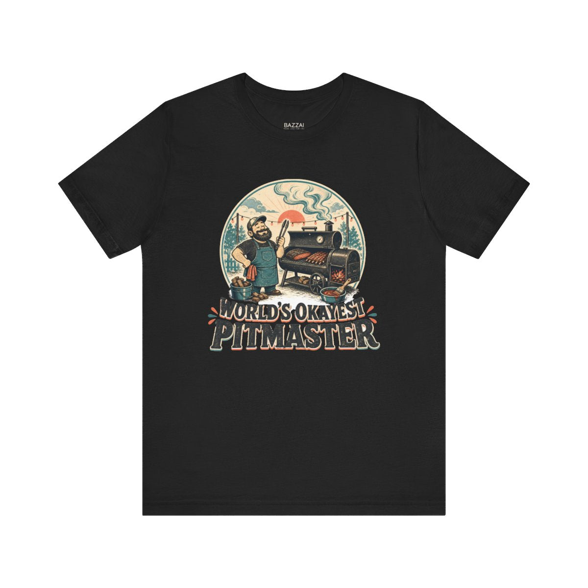 Funny BBQ Gift T-Shirt — World's Okayest Pitmaster — t-shirt design