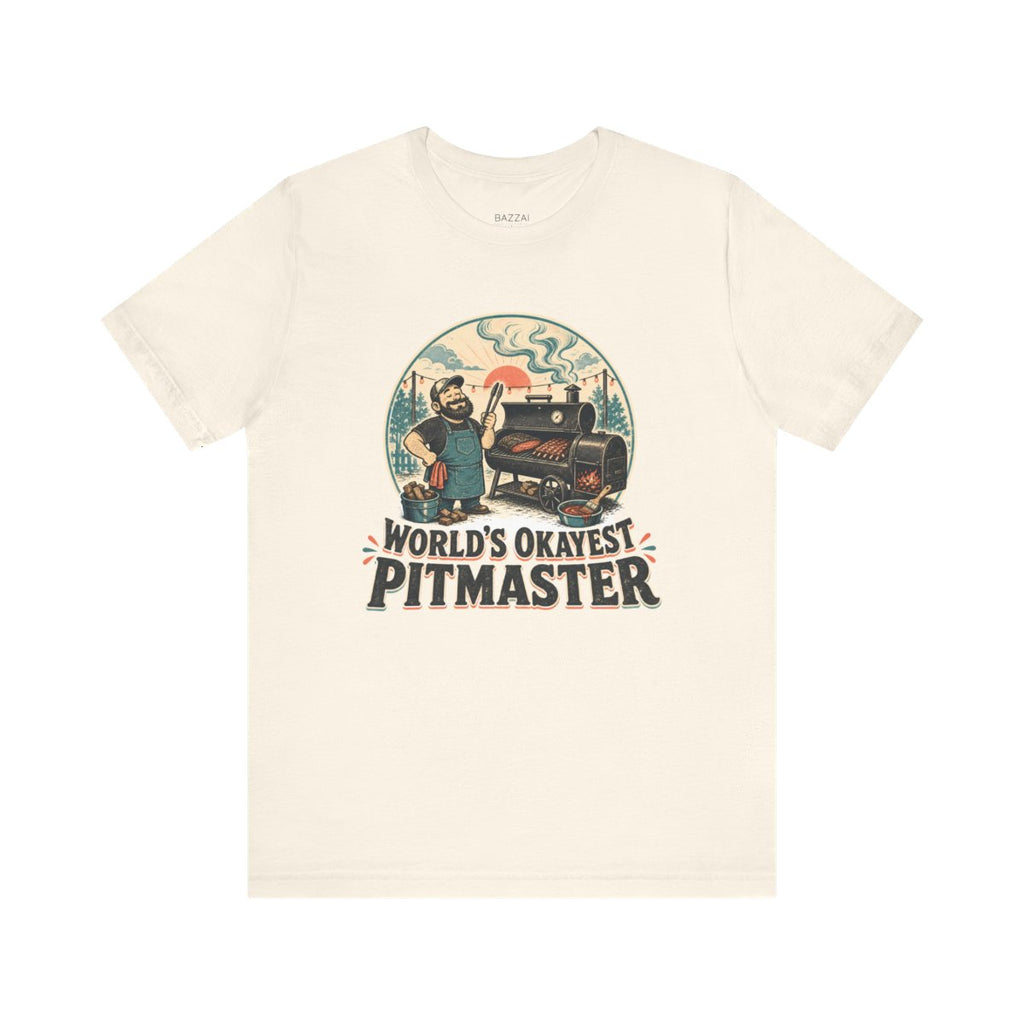 Funny BBQ Gift T-Shirt — World's Okayest Pitmaster — t-shirt design