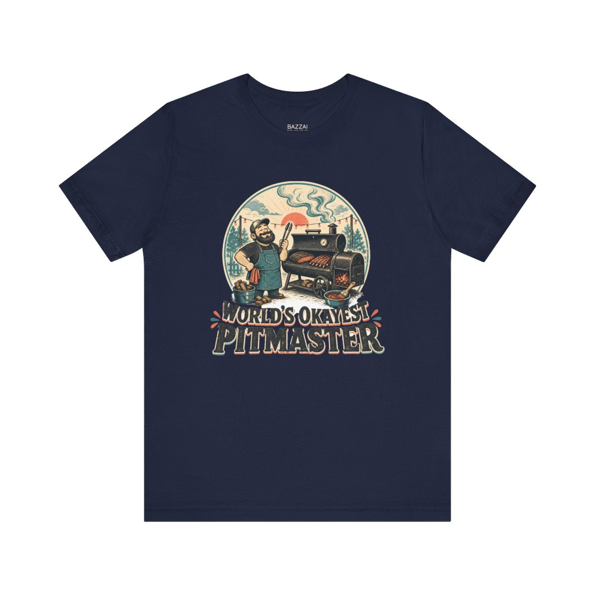 Funny BBQ Gift T-Shirt — World's Okayest Pitmaster — t-shirt design