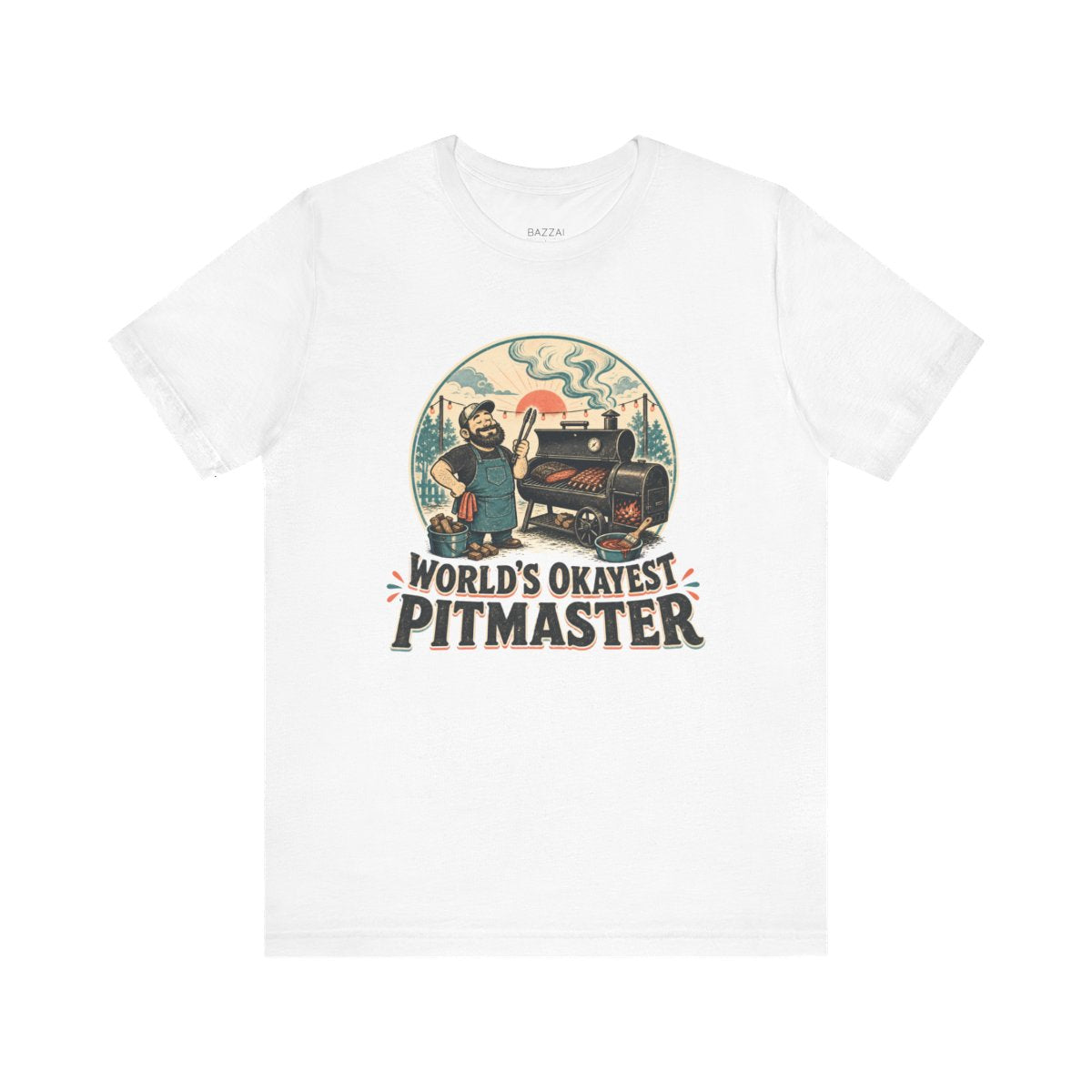 Funny BBQ Gift T-Shirt — World's Okayest Pitmaster — t-shirt design