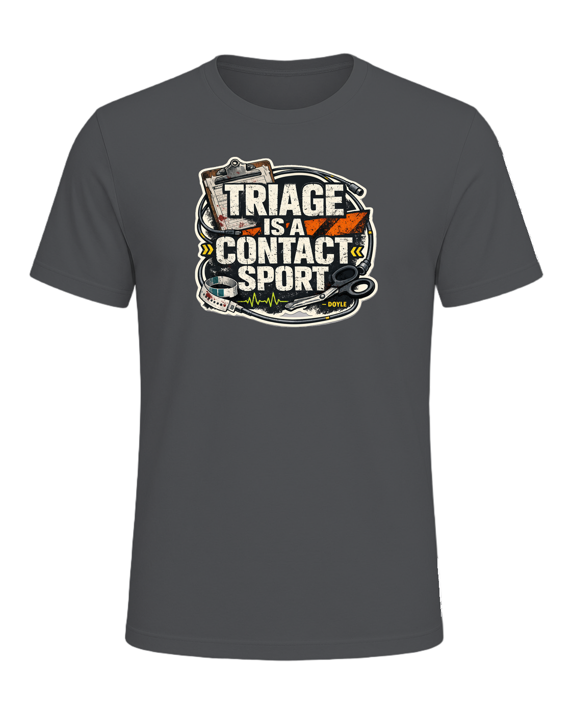 Triage Is A Contact Sport Tee — Asphalt