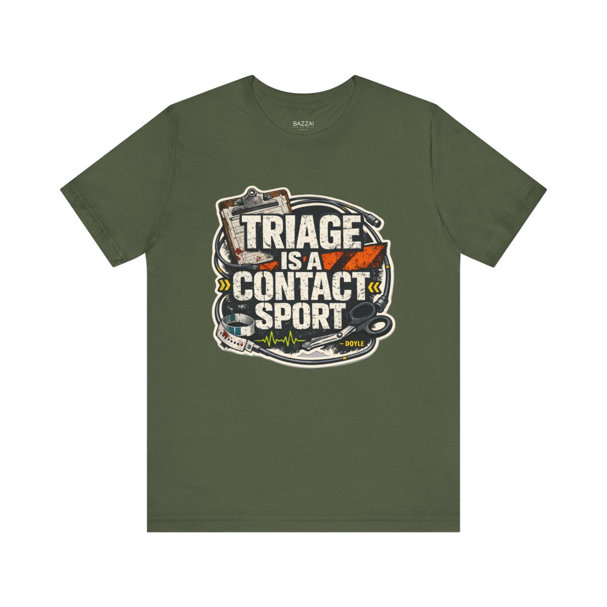 ER Nurse T-Shirt — Triage Is a Contact Sport — t-shirt design by Hank