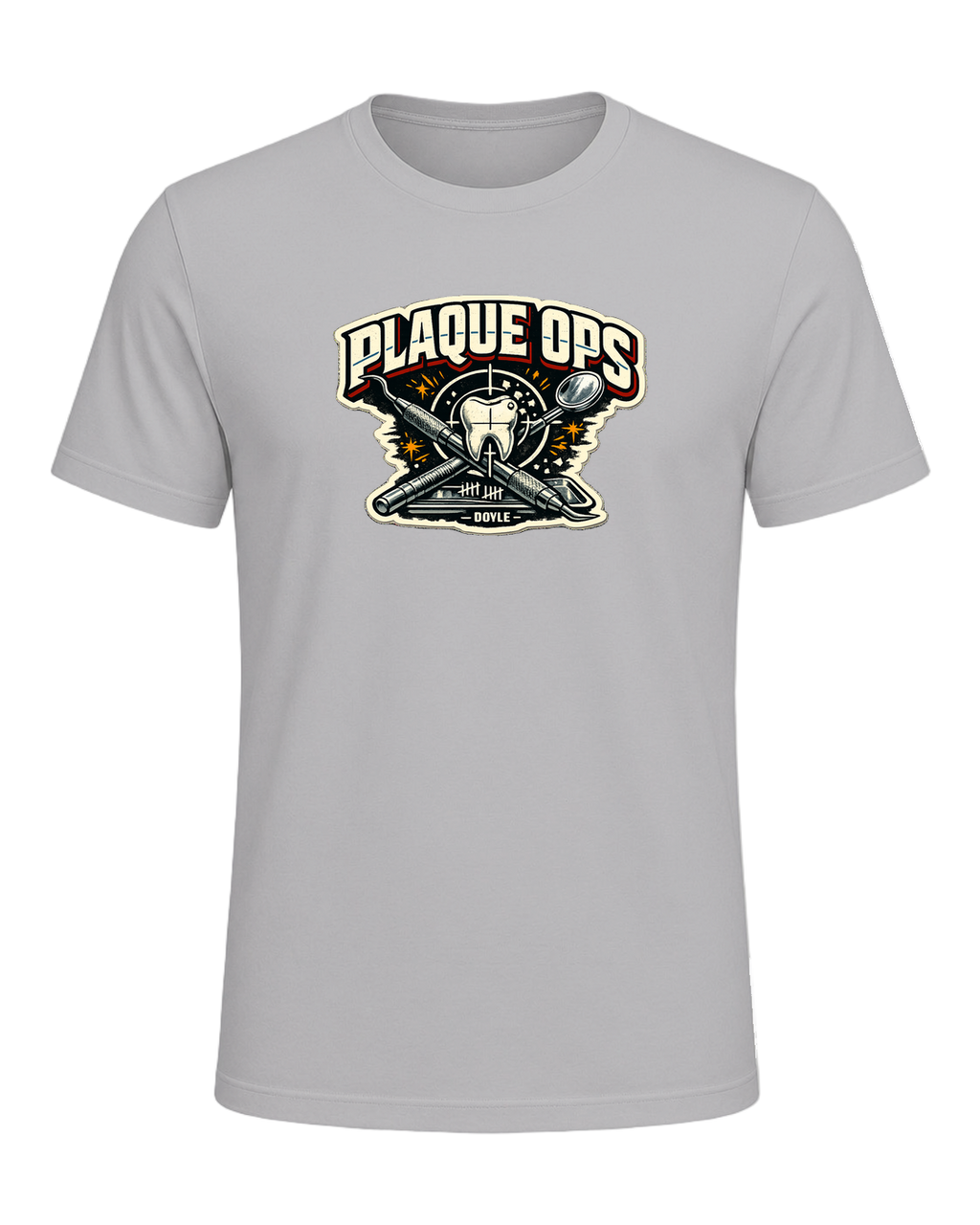 Plaque Ops Tee — Athletic Heather