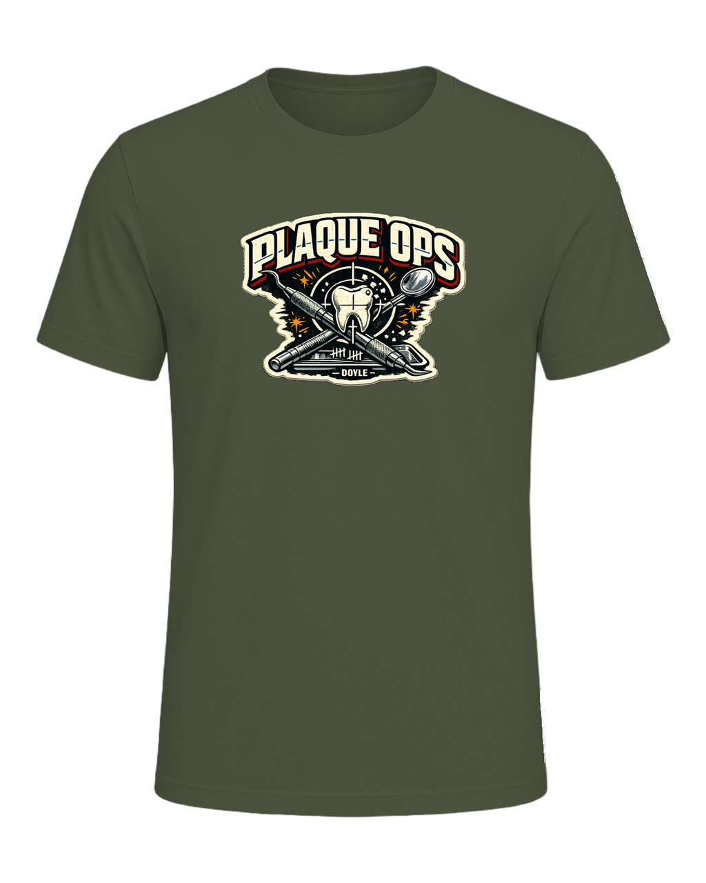 Plaque Ops Tee — Military Green