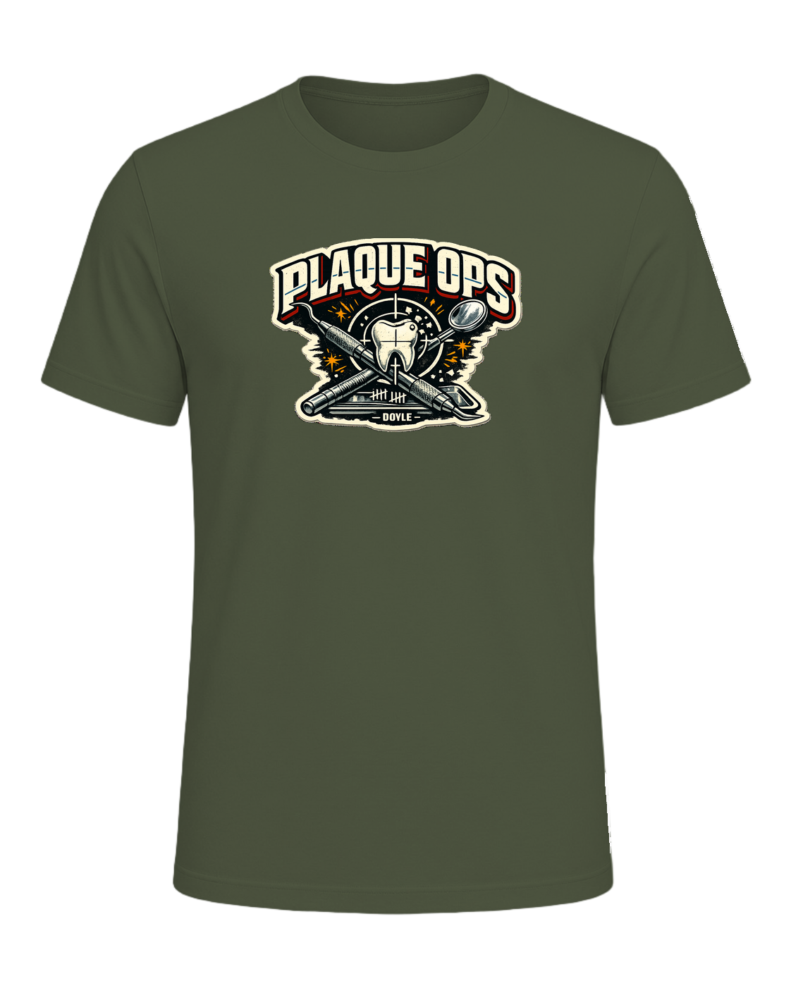 Plaque Ops Tee — Military Green