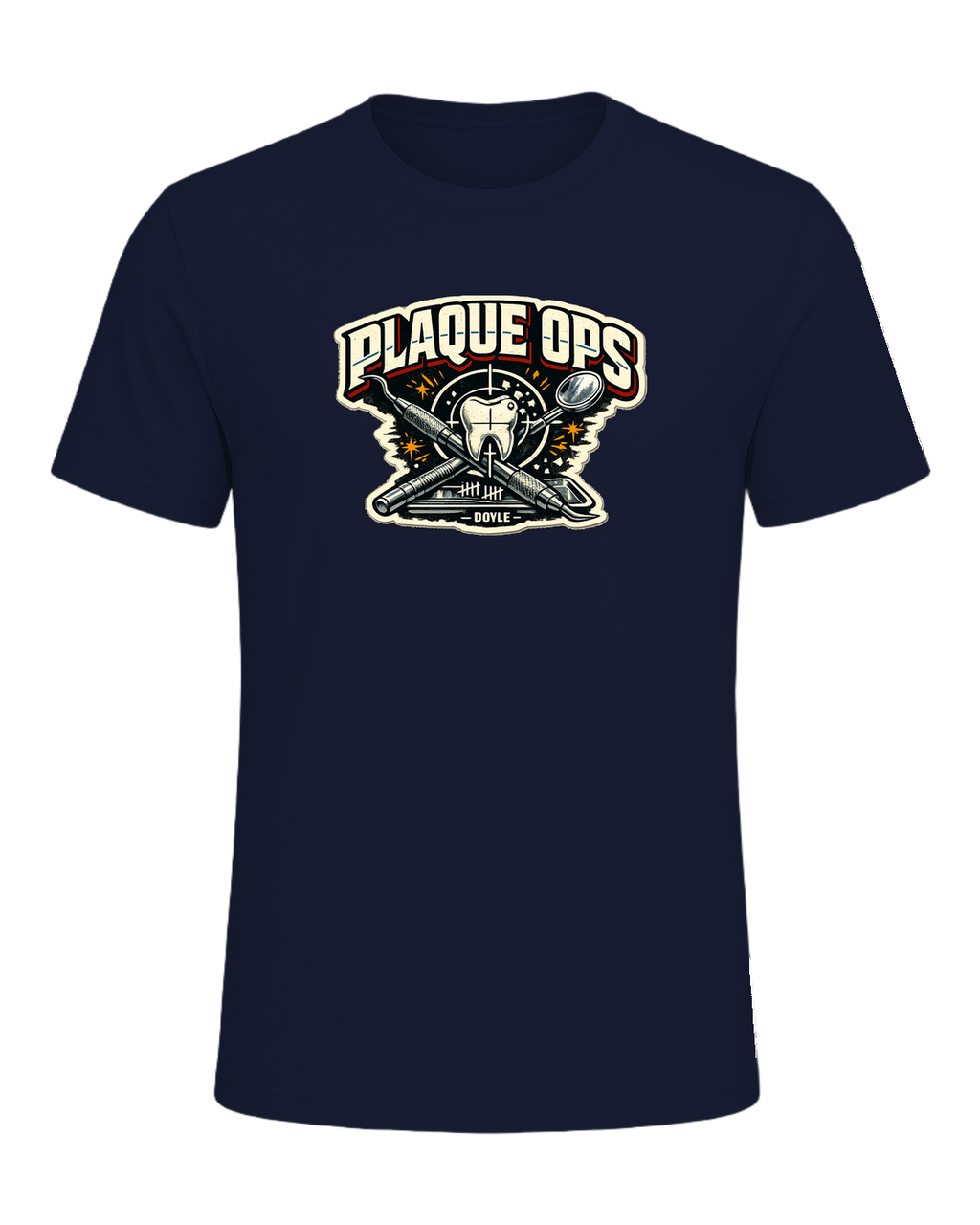 Plaque Ops Tee — Navy