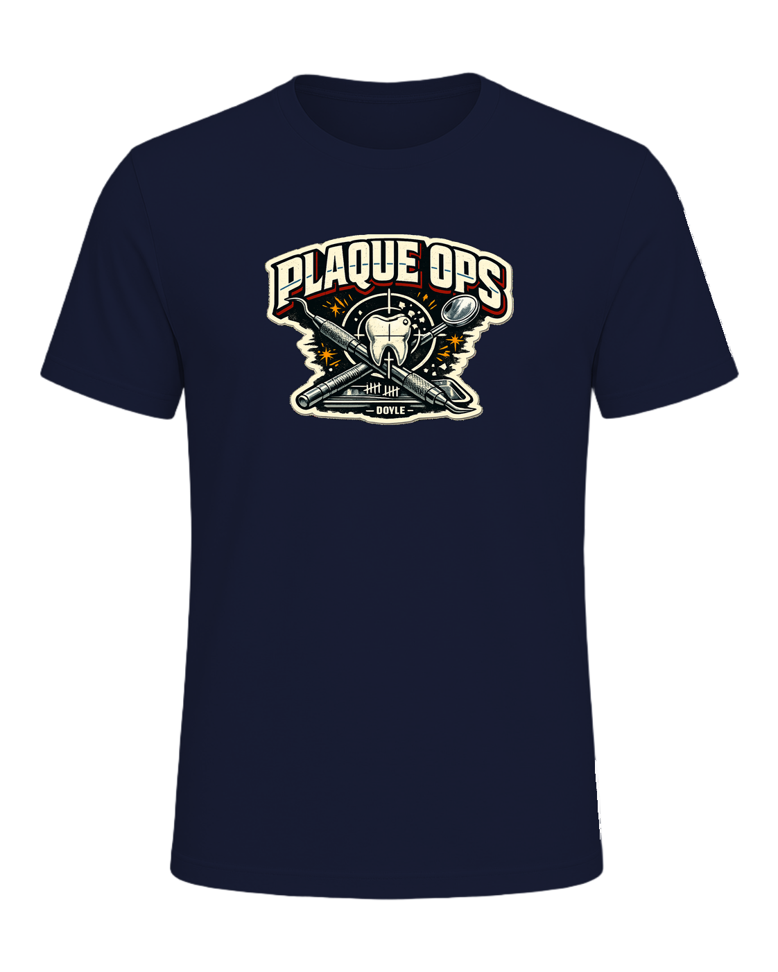 Plaque Ops Tee — Navy
