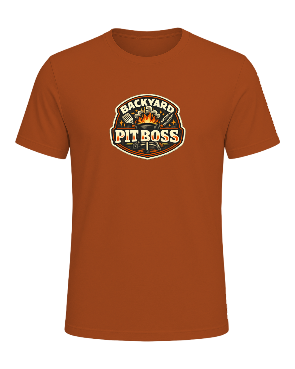 A bold retro BBQ badge tee for the backyard cook who takes charge of the grill. — Autumn