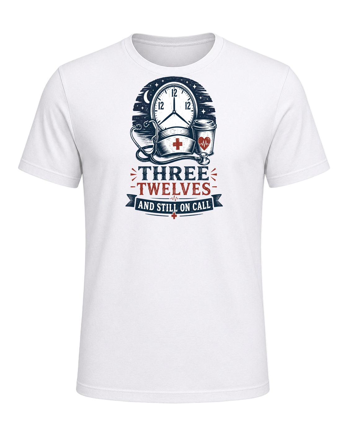 THREE TWELVES AND STILL ON CALL — White
