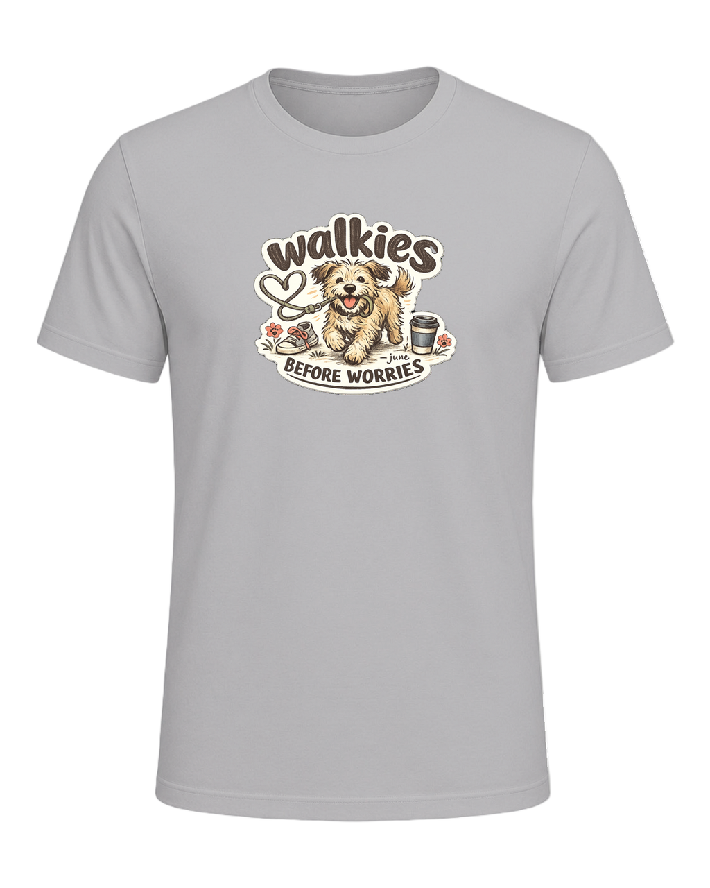 Walkies Before Worries Tee — Athletic Heather