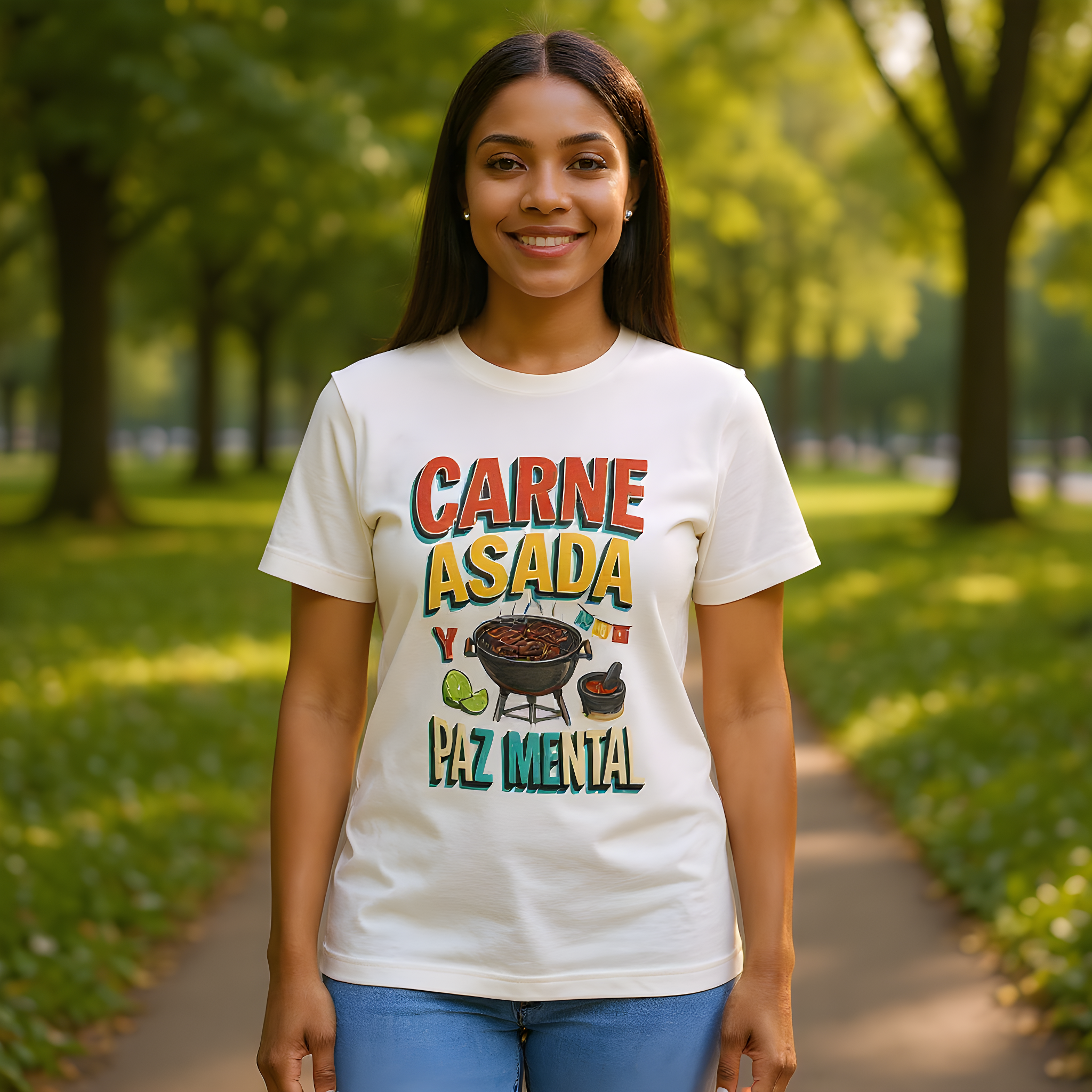 Backyard Grilling T-Shirt — Carne Asada Y Paz Mental — t-shirt design