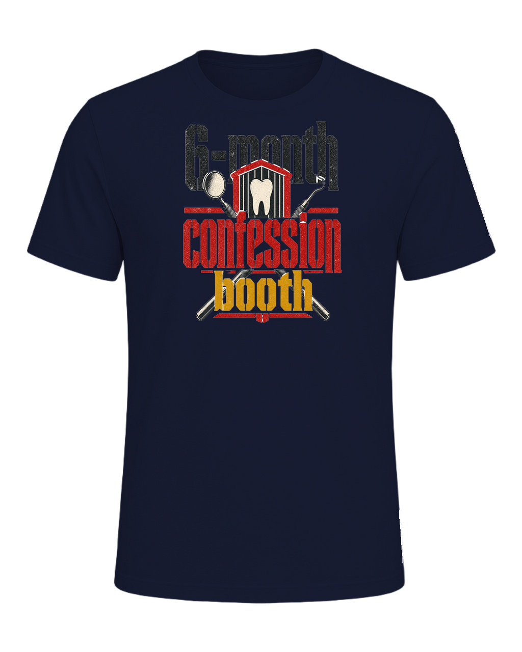 6-month confession booth — Navy