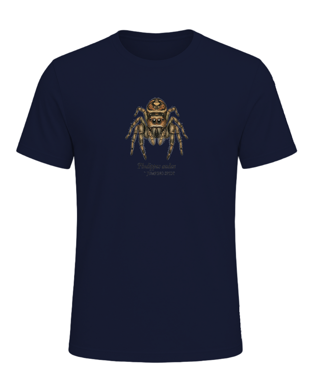 Jumping Spider Close-up Art — Navy