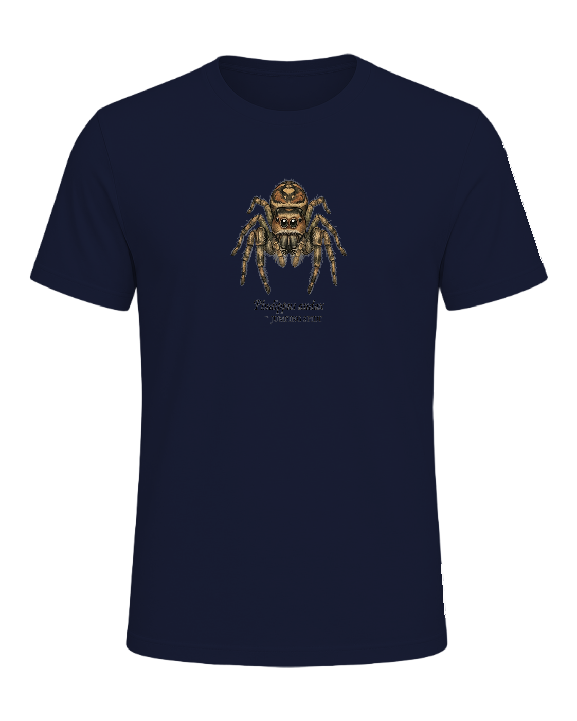 Jumping Spider Close-up Art — Navy