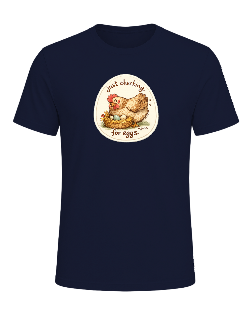 Just Checking For Eggs Tee — Navy