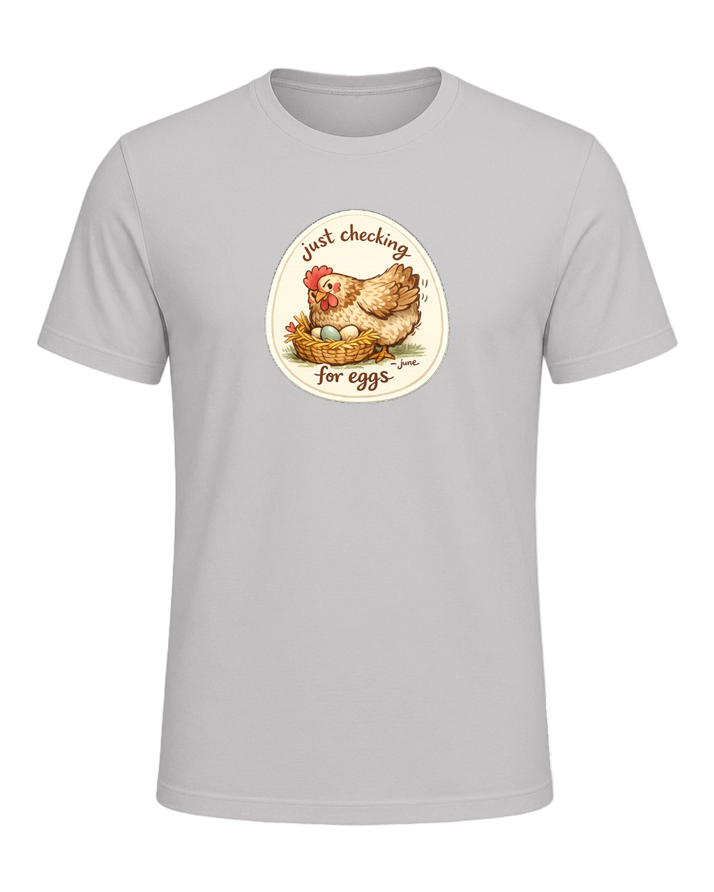 Just Checking For Eggs Tee — Silver