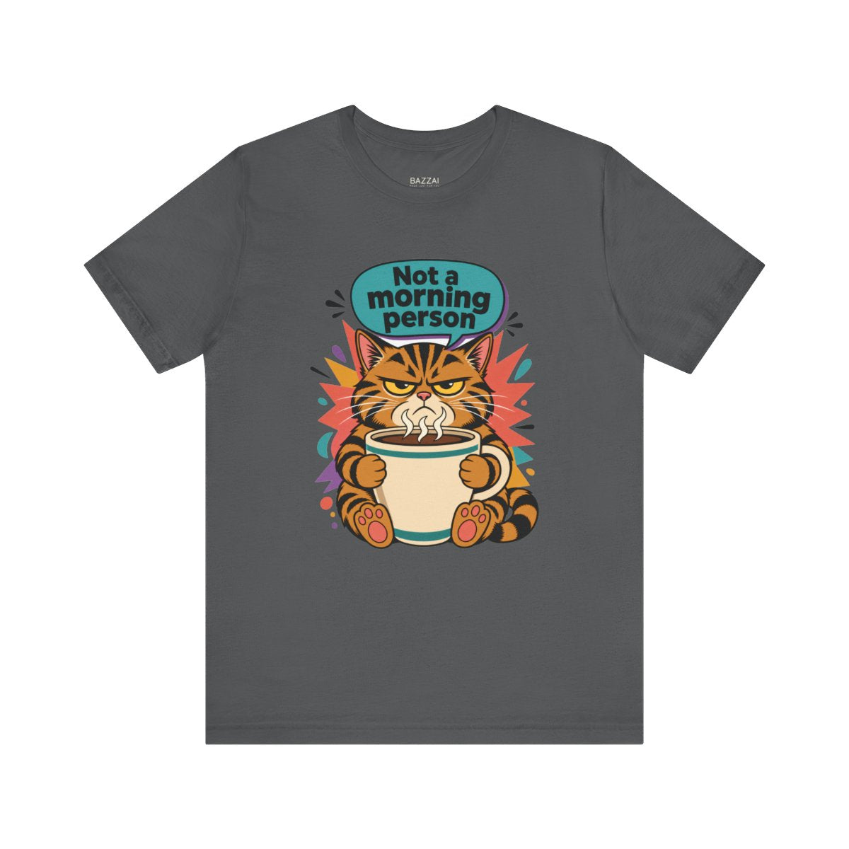 Cat Coffee T-Shirt — Grumpy Before Coffee, Both of Us — t-shirt design