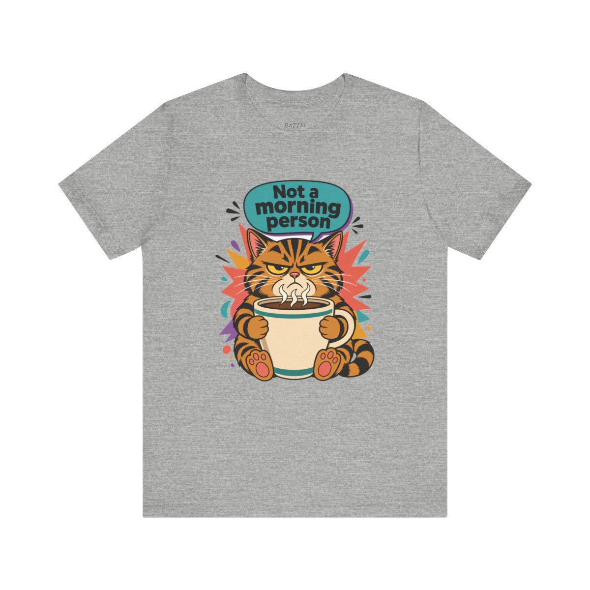 Cat Coffee T-Shirt — Grumpy Before Coffee, Both of Us — t-shirt design