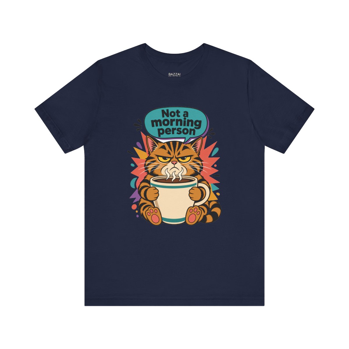 Cat Coffee T-Shirt — Grumpy Before Coffee, Both of Us — t-shirt design