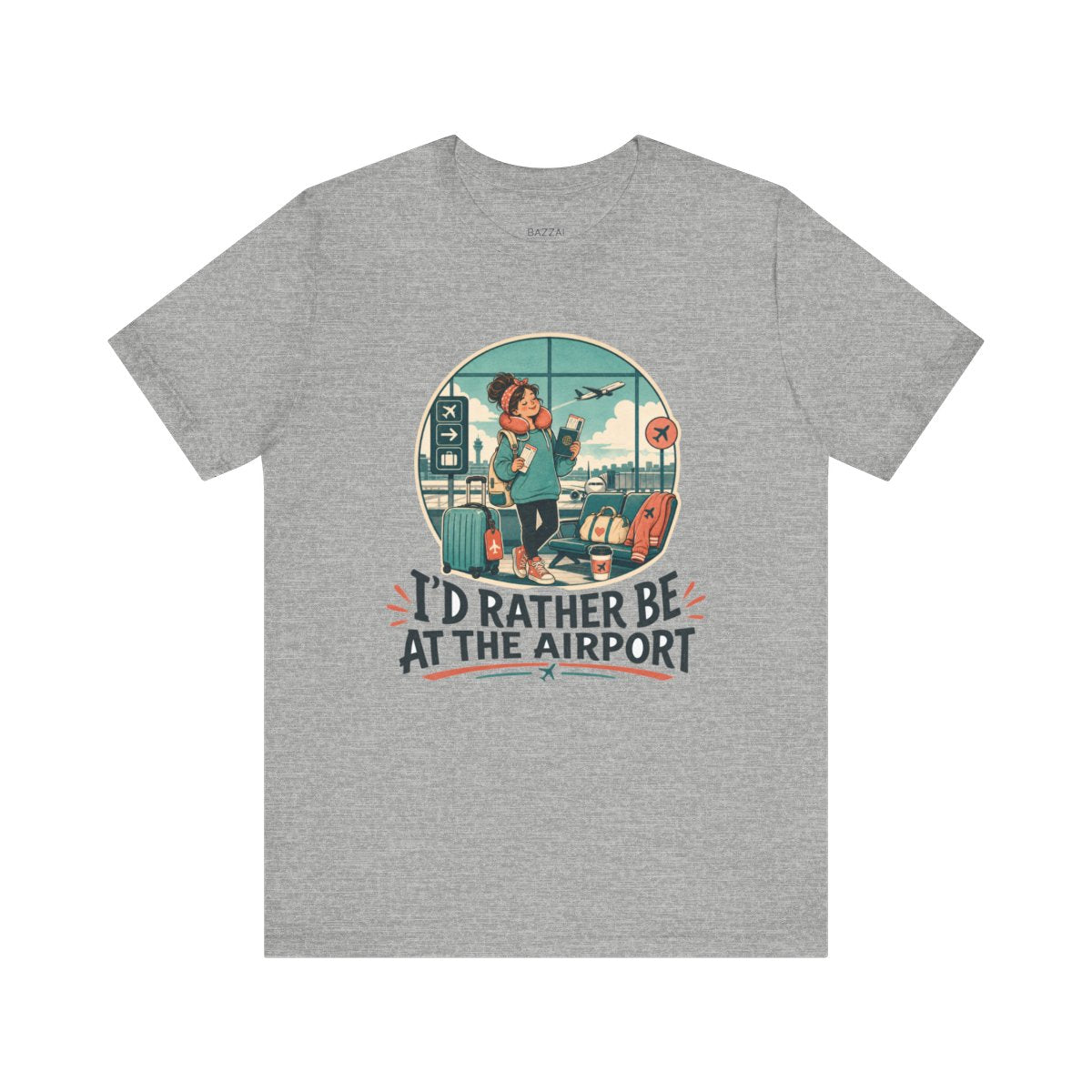Frequent Flyer T-Shirt — I'd Rather Be at the Airport — travel wanderer t-shirt design