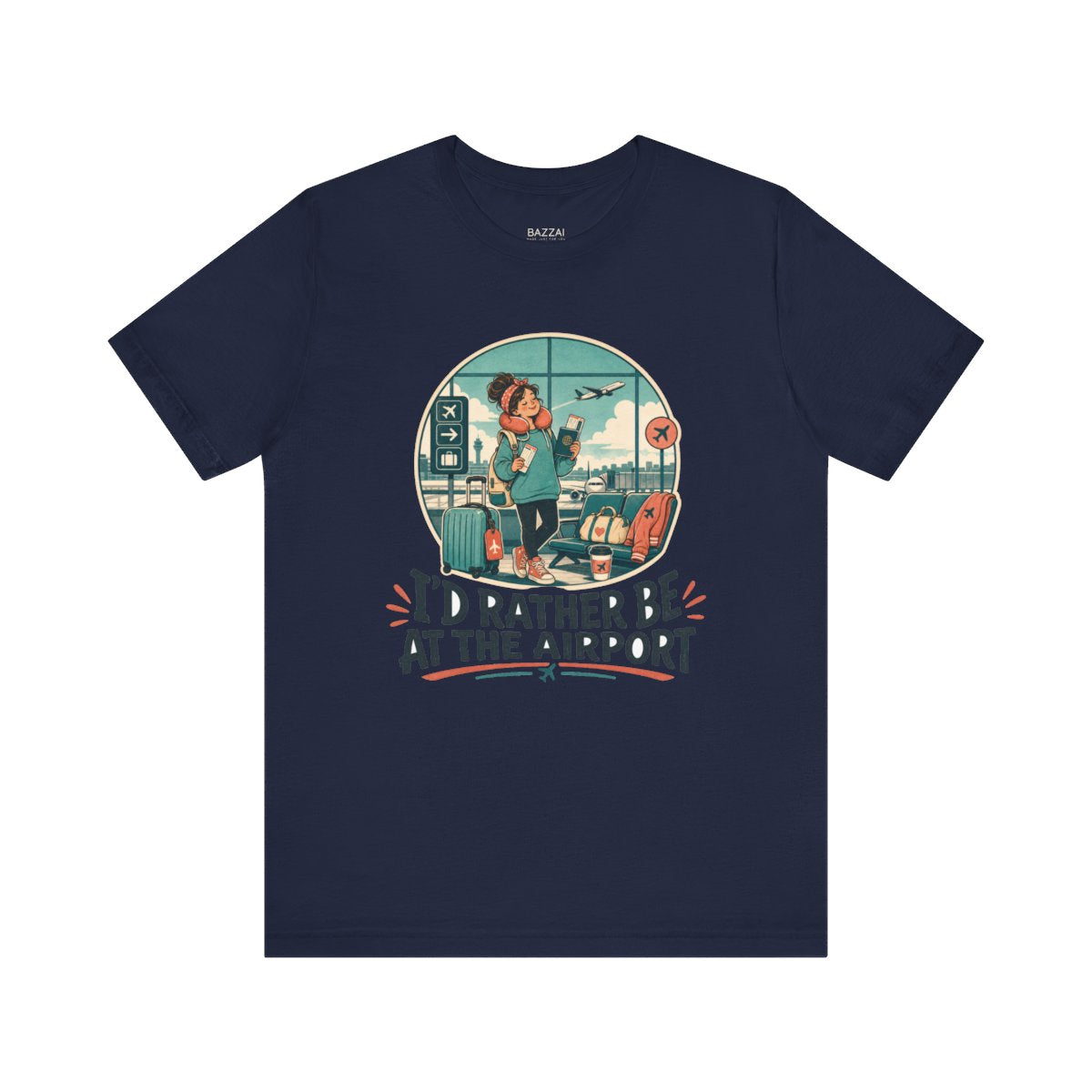 Frequent Flyer T-Shirt — I'd Rather Be at the Airport — travel wanderer t-shirt design