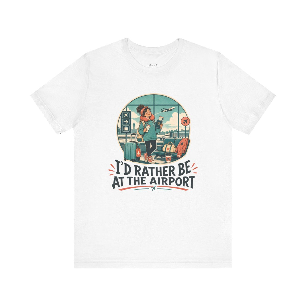 Frequent Flyer T-Shirt — I'd Rather Be at the Airport — travel wanderer t-shirt design