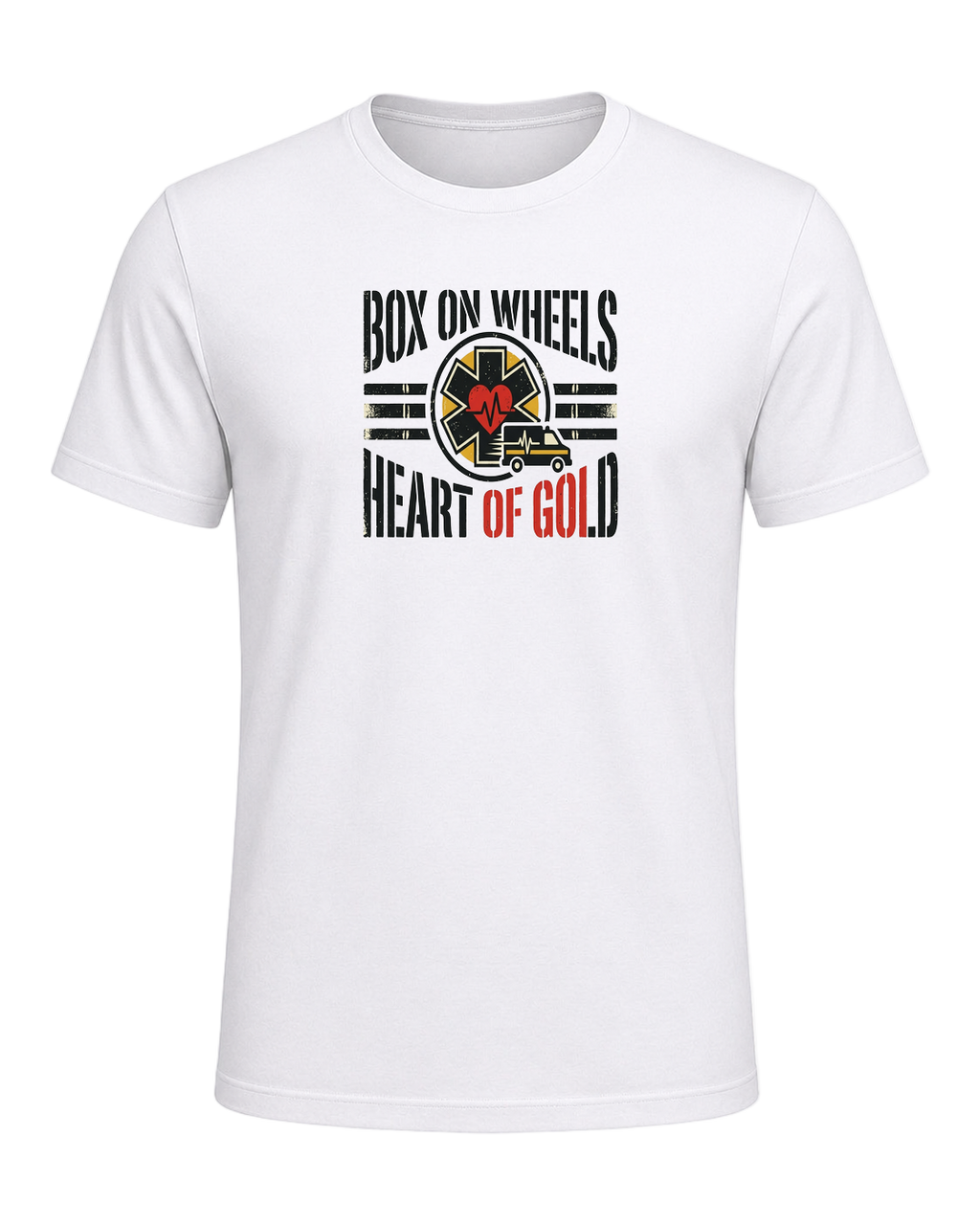 Box on wheels, heart of gold — White
