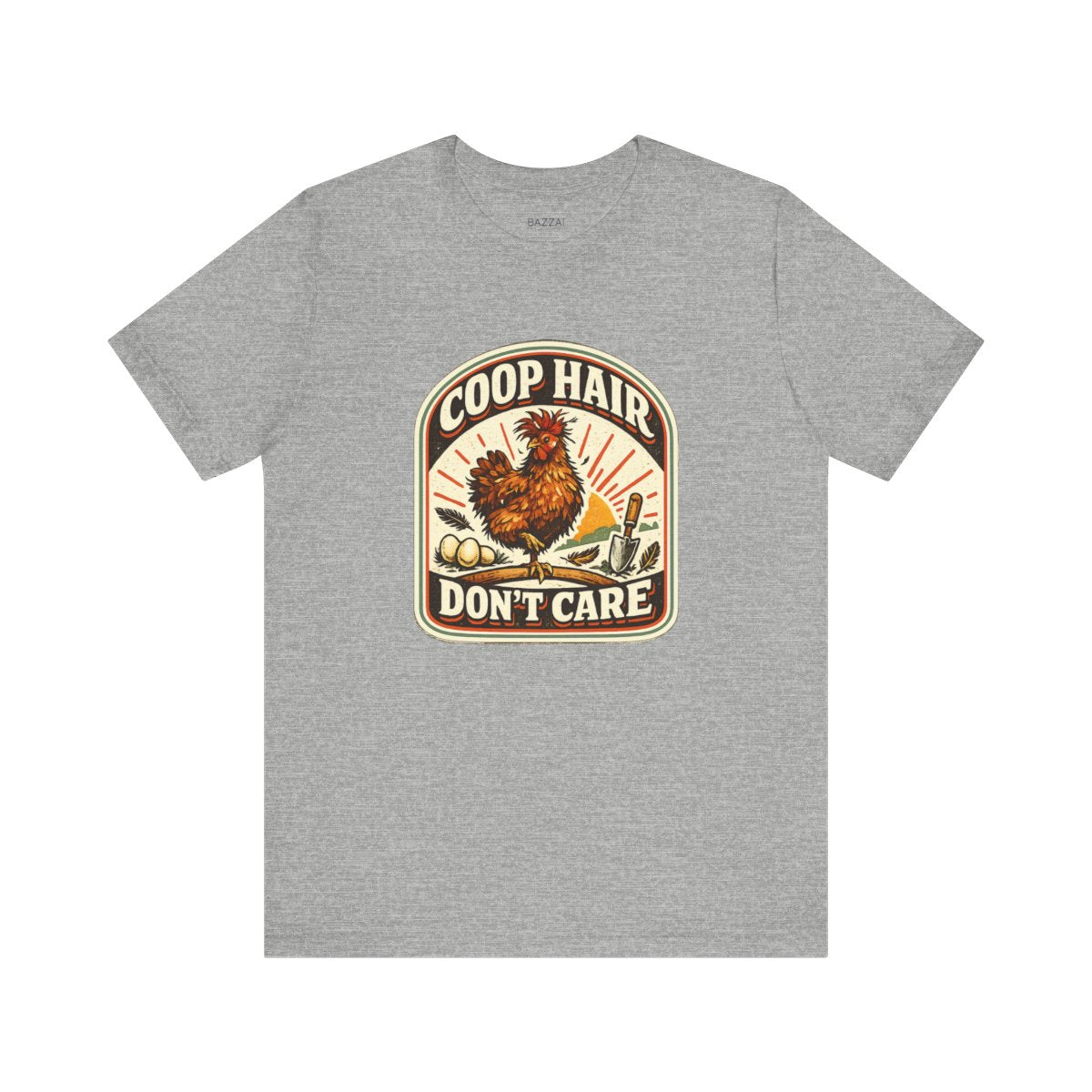 Chicken Mom T-Shirt — Coop Hair Don't Care — backyard chicken t-shirt design by June