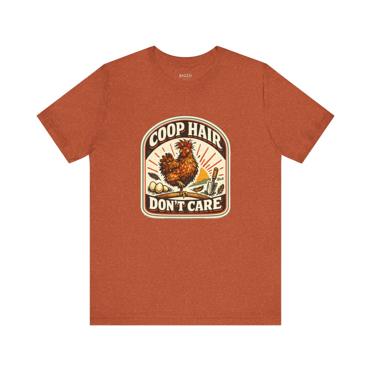 Chicken Mom T-Shirt — Coop Hair Don't Care — backyard chicken t-shirt design by June