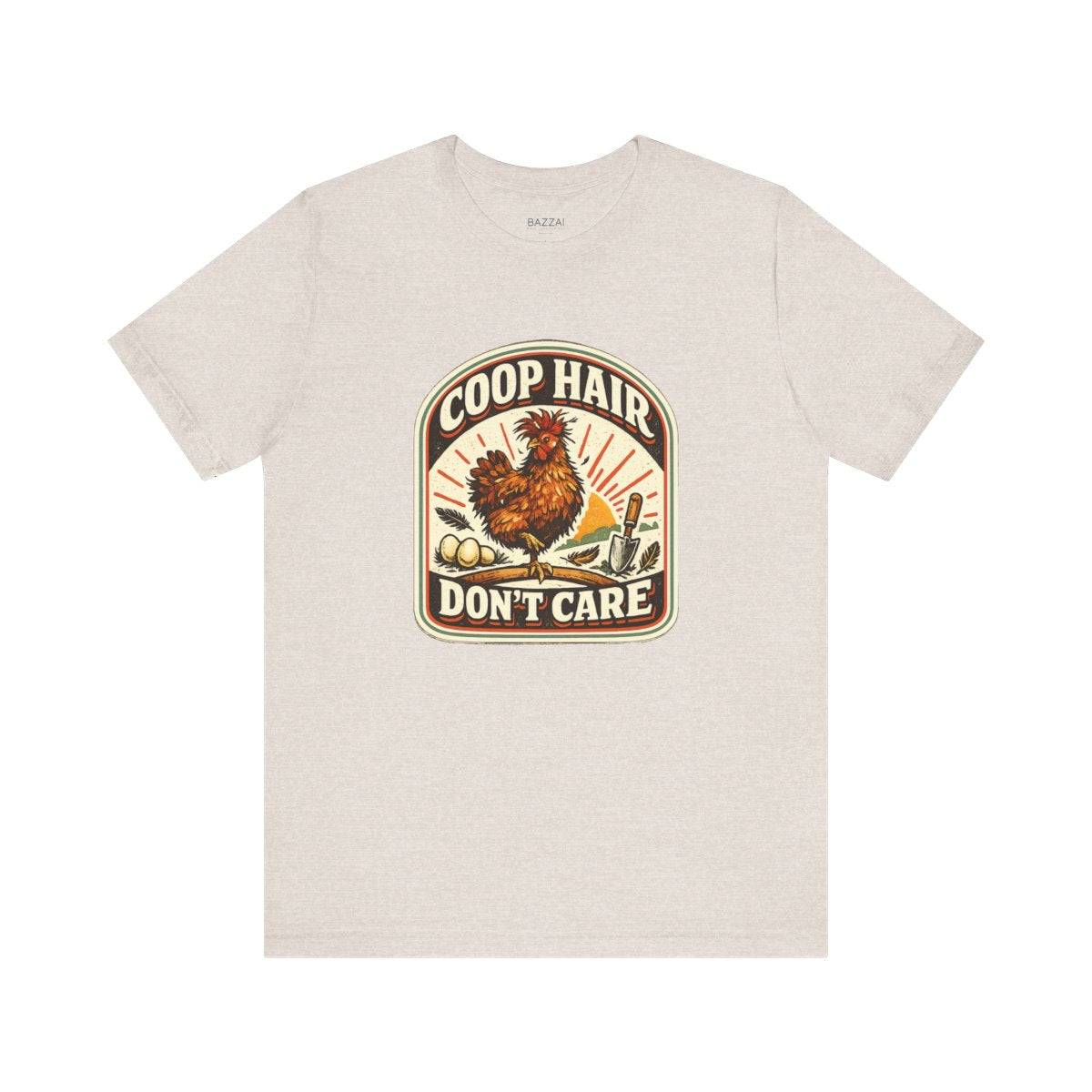 Chicken Mom T-Shirt — Coop Hair Don't Care — backyard chicken t-shirt design by June