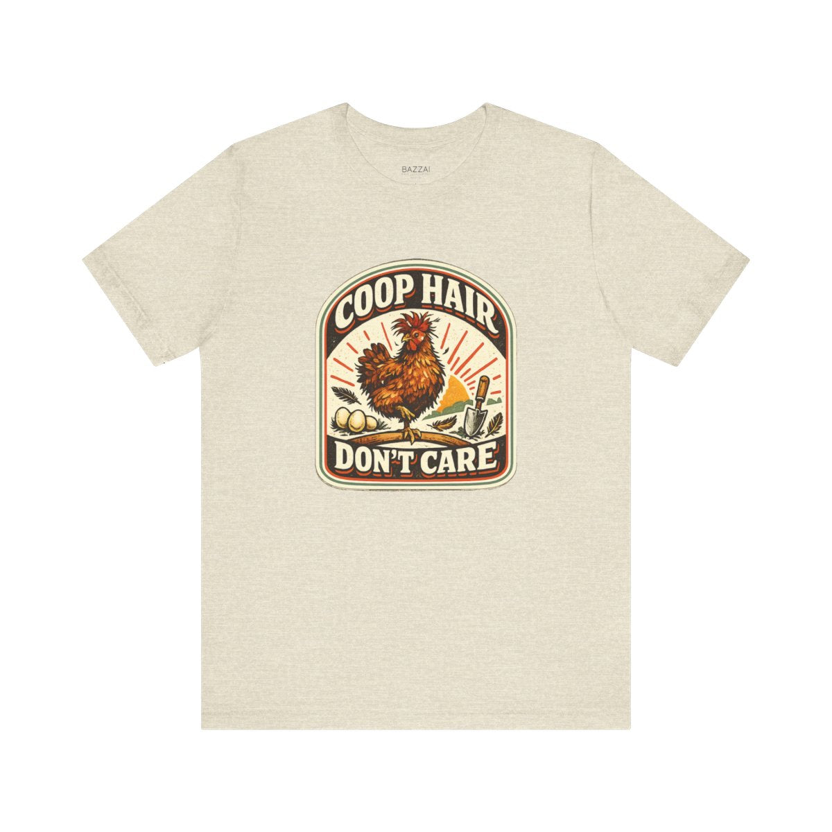 Chicken Mom T-Shirt — Coop Hair Don't Care — backyard chicken t-shirt design by June