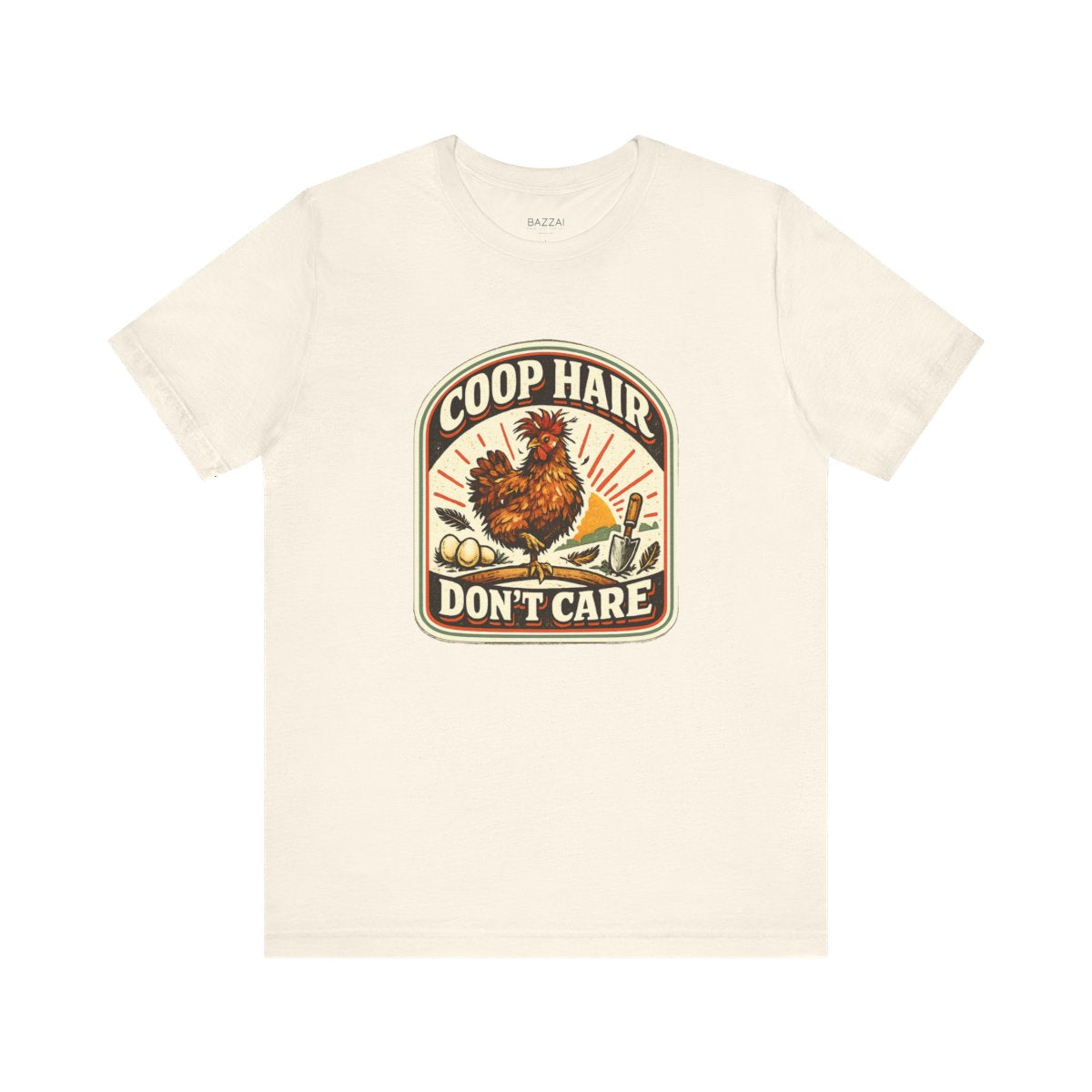 Chicken Mom T-Shirt — Coop Hair Don't Care — backyard chicken t-shirt design by June