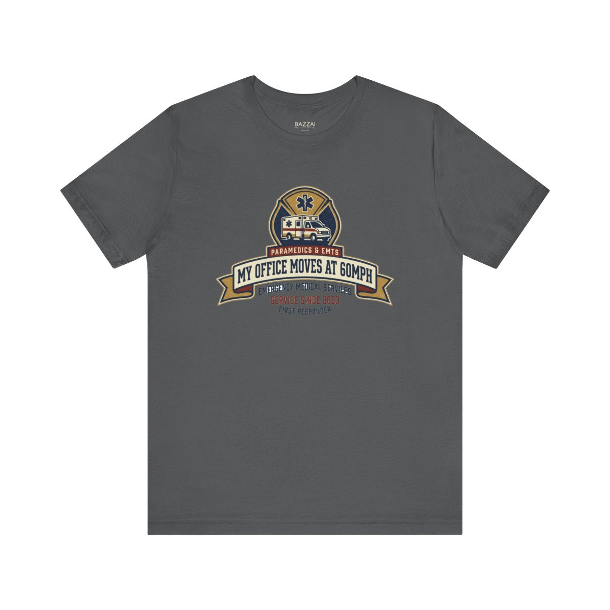 Paramedic Gift T-Shirt — My Office Moves at 60MPH — t-shirt design
