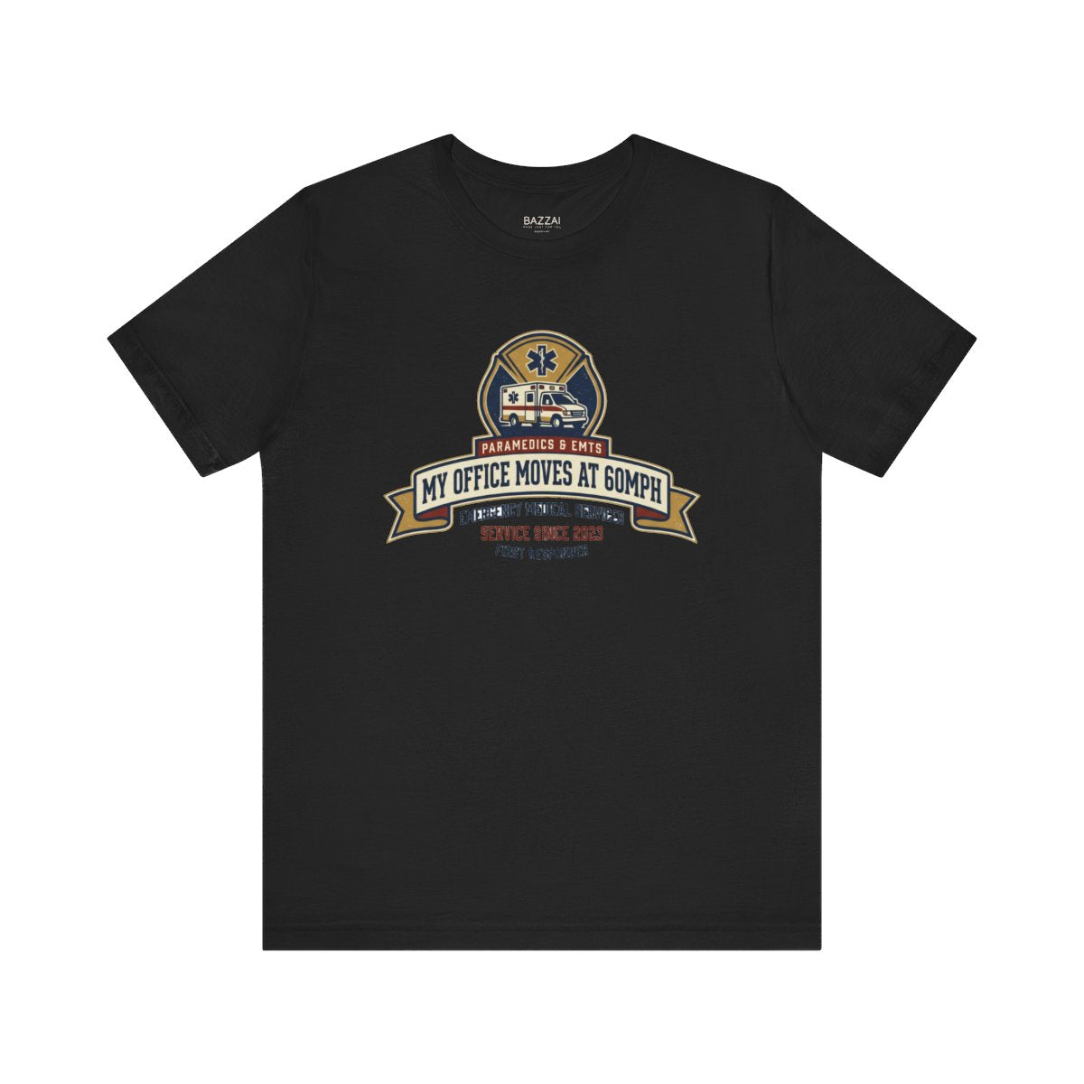 Paramedic Gift T-Shirt — My Office Moves at 60MPH — t-shirt design