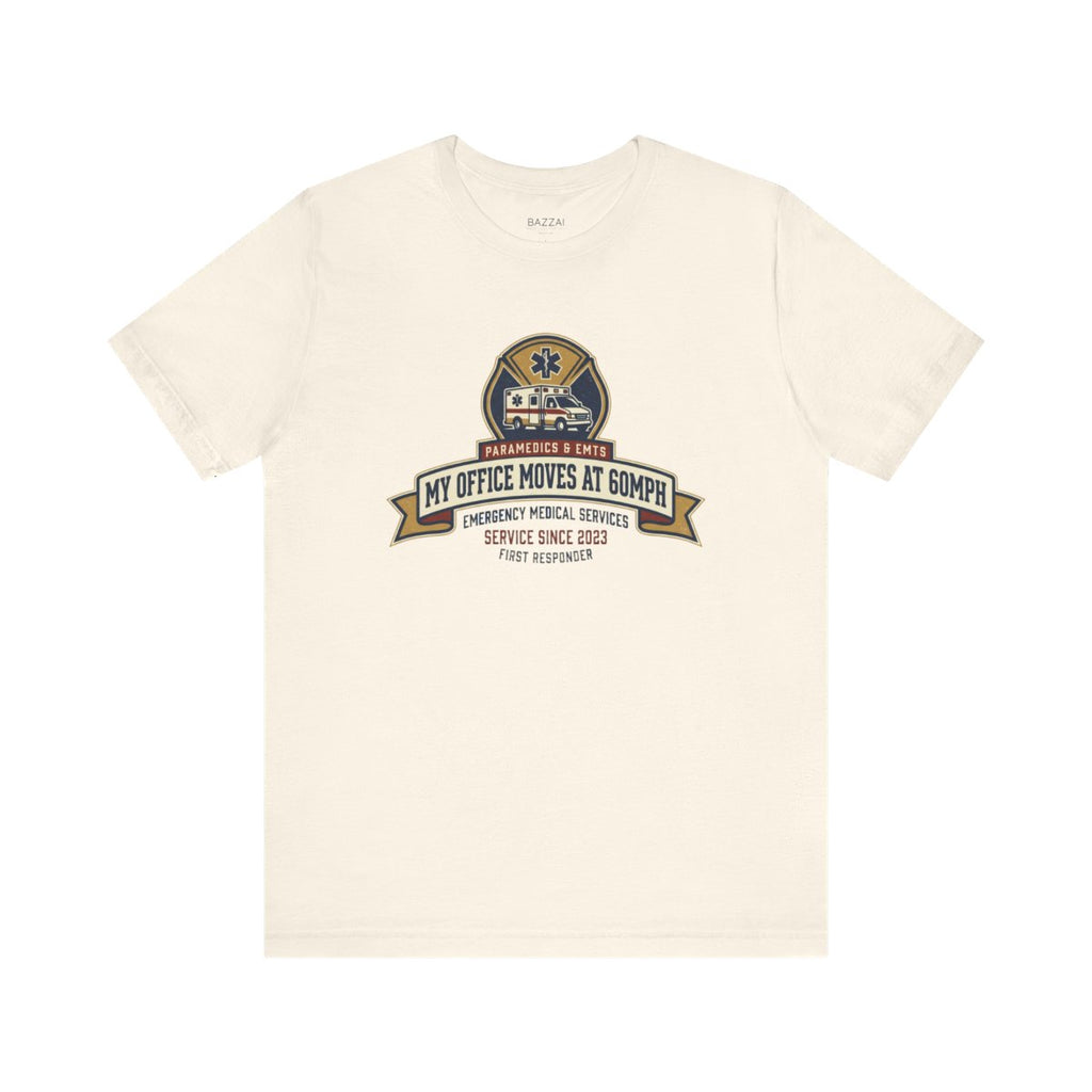 Paramedic Gift T-Shirt — My Office Moves at 60MPH — t-shirt design
