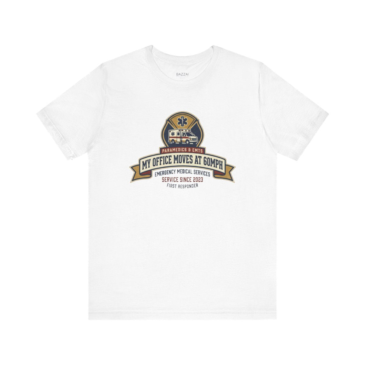 Paramedic Gift T-Shirt — My Office Moves at 60MPH — t-shirt design