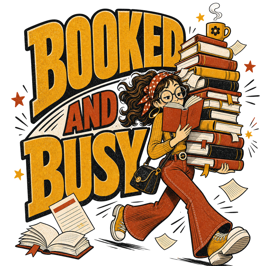 Funny Book Lover T-Shirt — Booked and Busy