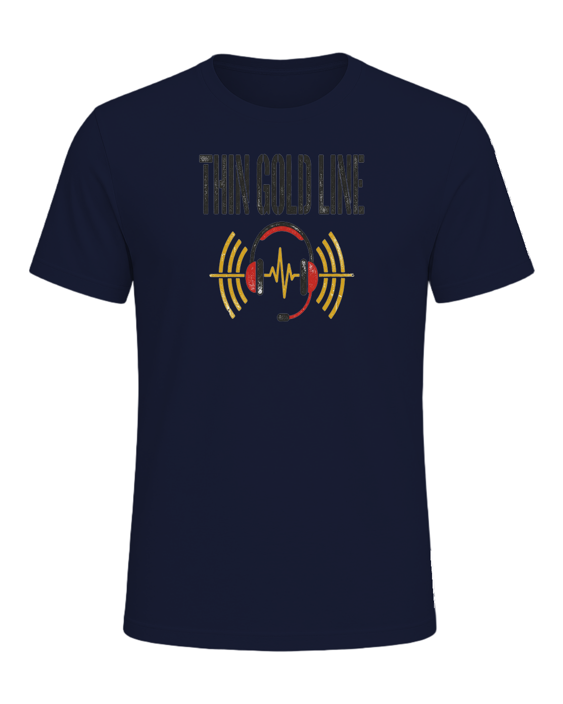 Thin gold line — Navy