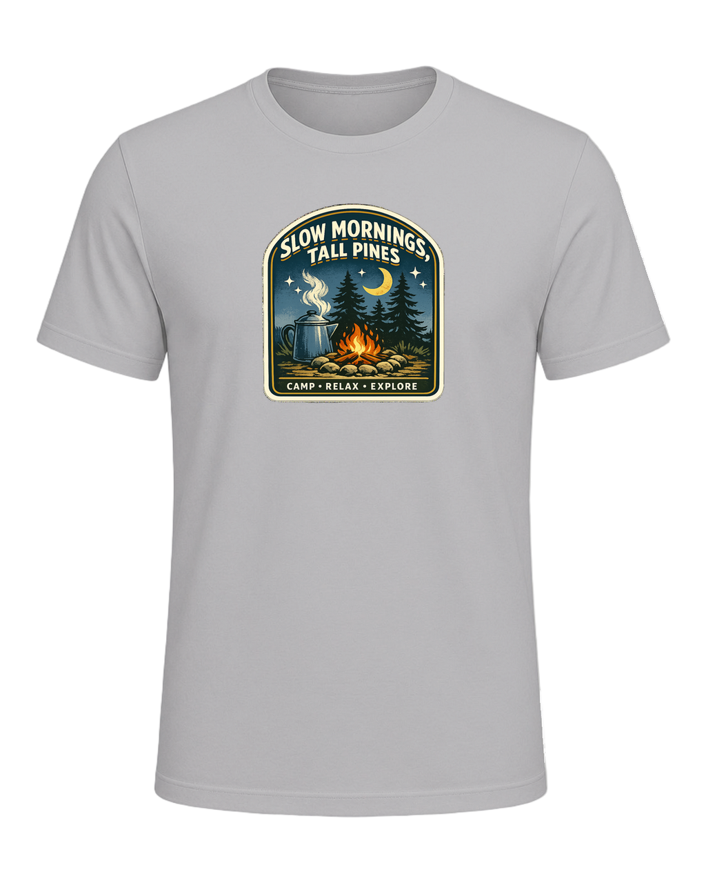 Slow Mornings, Tall Pines Tee — Athletic Heather