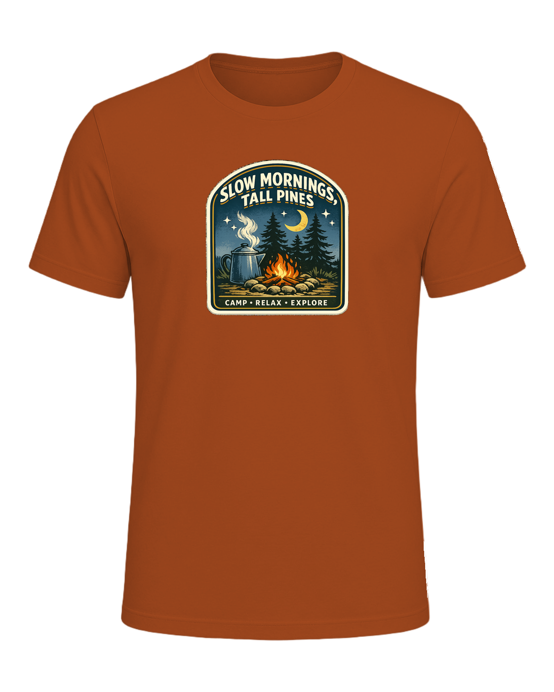 Slow Mornings, Tall Pines Tee — Autumn