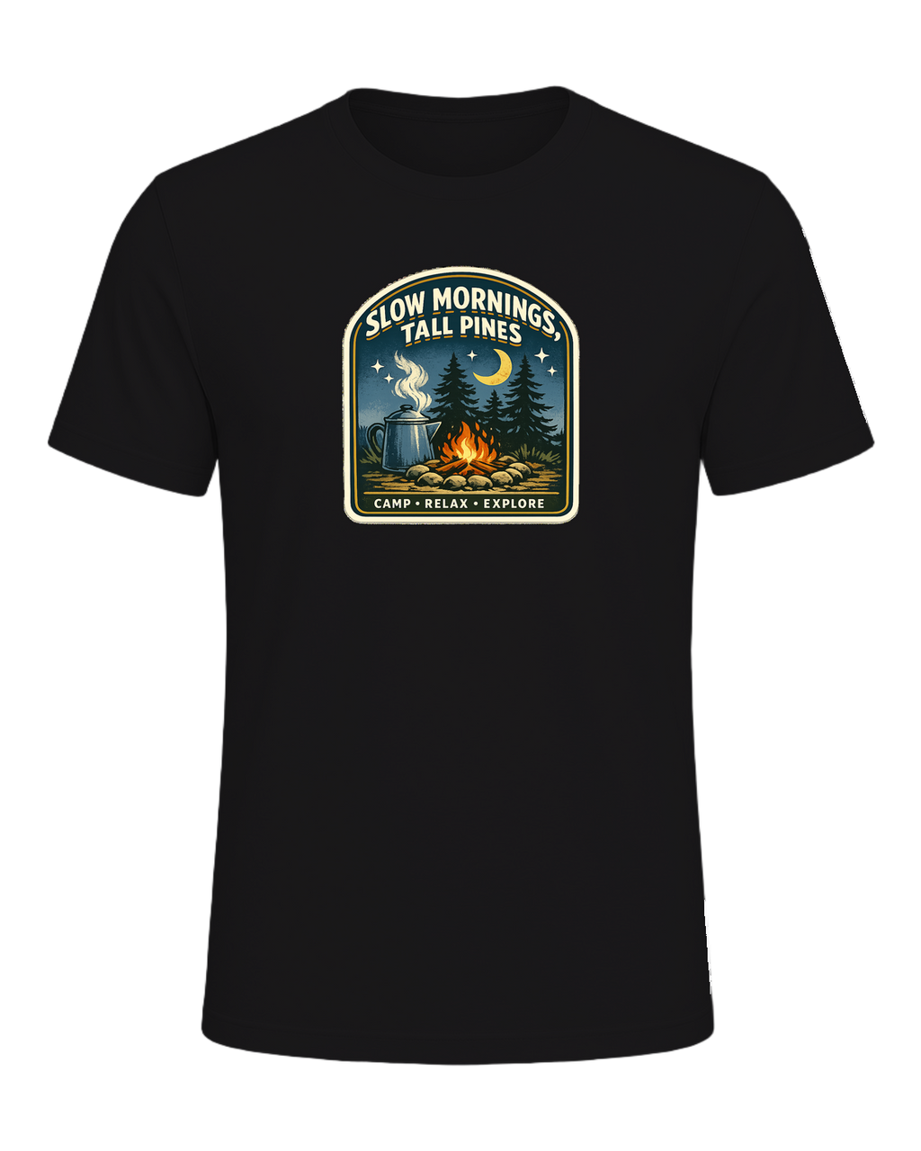 Slow Mornings, Tall Pines Tee — Dark Grey Heather