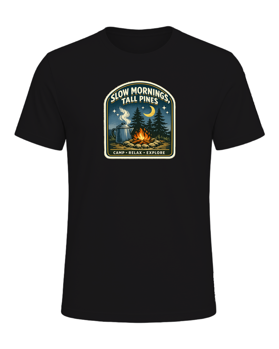 Slow Mornings, Tall Pines Tee — Dark Grey Heather
