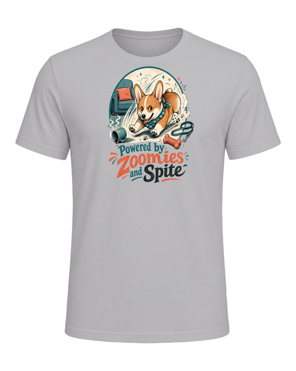 Powered by Zoomies and Spite — Athletic Heather